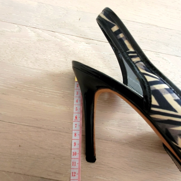 Via Spiga Zebra Print Satin Sling Back Heels Platform Size 8 1/2M - Picture 12 of 15